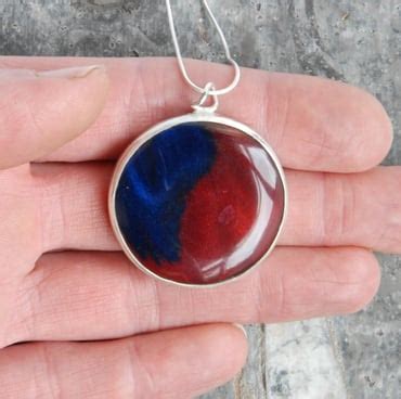 Red And Blue Bowlerite Pendant Folksy