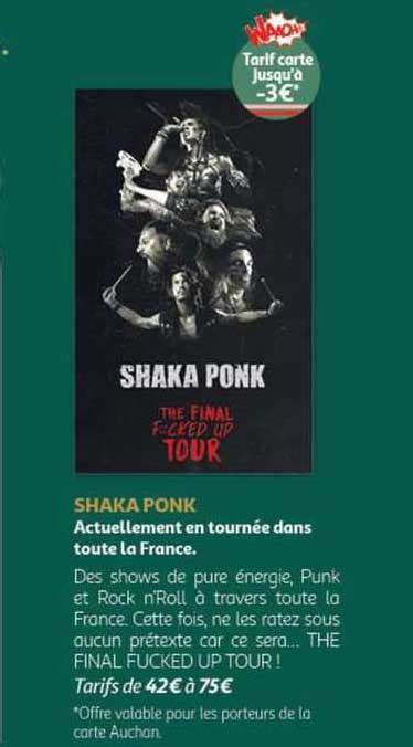 Promo Shaka Ponk Actuellement En Tournée Dans Toute La France chez