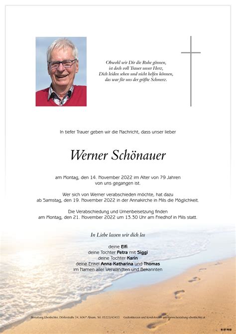 Werner Sch Nauer Bestattung Ebenbichler