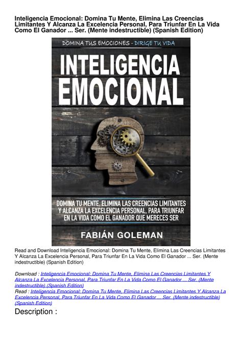 PDF READ ONLINE Inteligencia Emocional Domina Tu Mente Elimina Las