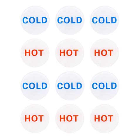 Uxcell Self Stick Hot Cold Water Label Pairs Pack Acrylic Round Shape Sticker Signs For