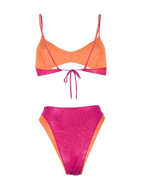 Oseree Metallic Two Tone Bikini In Pink ModeSens