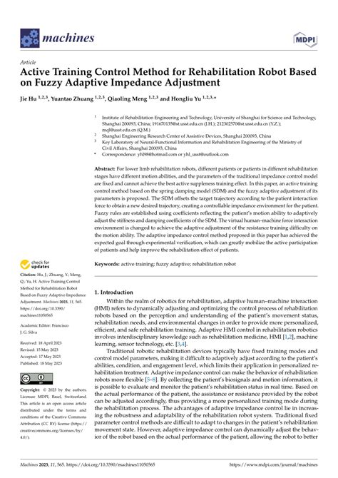 Pdf Active Training Control Method For Rehabilitation Robot Based On