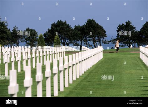 France Calvados Colleville Sur Mer American Cemetery Stock Photo Alamy