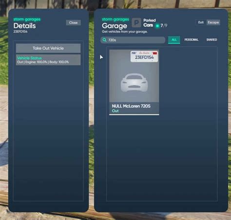 FiveM Garage Script | FiveM Parking Script