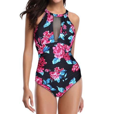 Tponi Cute One Piece Swimsuit For Women One Piece Black Womens High