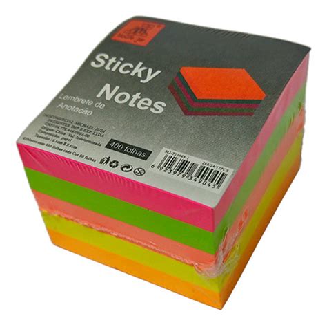 Bloco Auto Adesivo Post It Recado Folhas Neon X Mm Mercadolivre