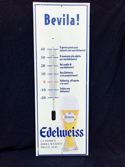 Advertising sign, Thermometer, "Edelweiss Beer" - Glass, - Catawiki