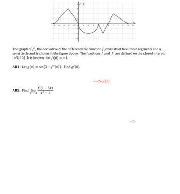 Answered 5 f 1 5x x 1 x² 1 AB2 Find lim bartleby