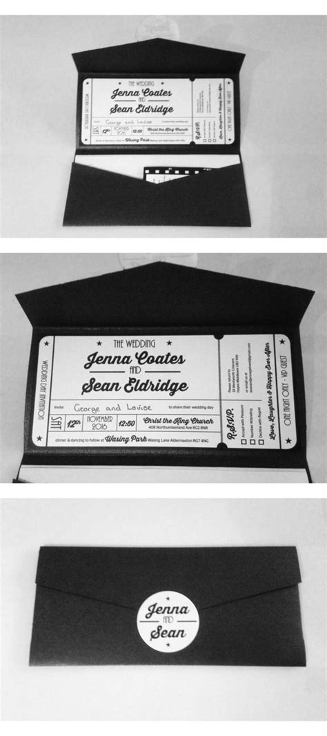 Hollywood Movie Ticket Wedding Invitations Sticker Seal printable Digital Only - Etsy | Movie ...