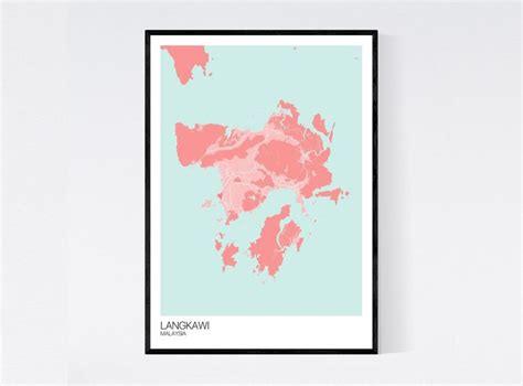 Langkawi Malaysia Map Art Print Many Styles Art Quality Paper Fast