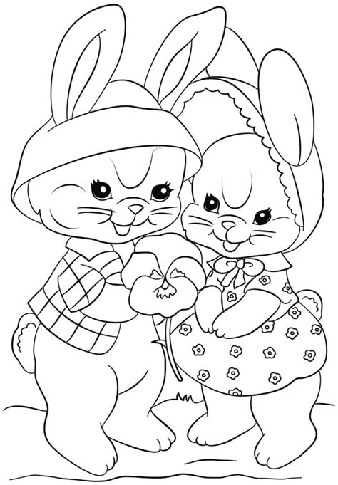 Coloriage Jolis Lapins De P Ques T L Charger Et Imprimer Gratuit Sur