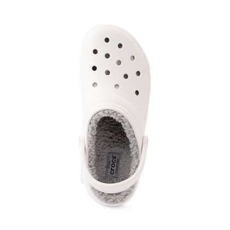 Crocs Classic Fuzz Lined Clog White Gray Journeys