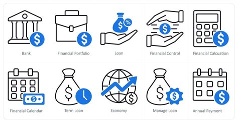 A set of 10 banking icons as bank, financial portfolio, loan 46550621 ...