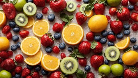 Premium Photo A Colorful Assortment Of Fresh Fruit On A Table