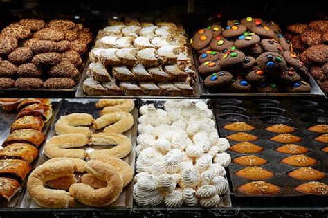 premium photo assorted cookies cakes  sweet treats  display