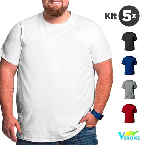 Kit Camisetas Basicas Masculino Plus Size Masculina Lisa Sortidas