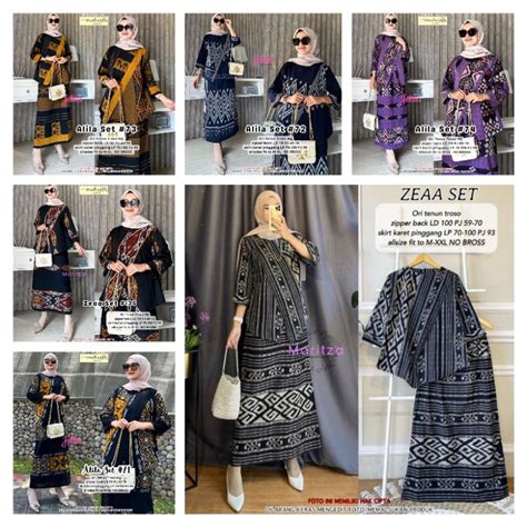 Jual Zeaa Alila Setelan Wanita In Blous Rok Ori Tenun Troso