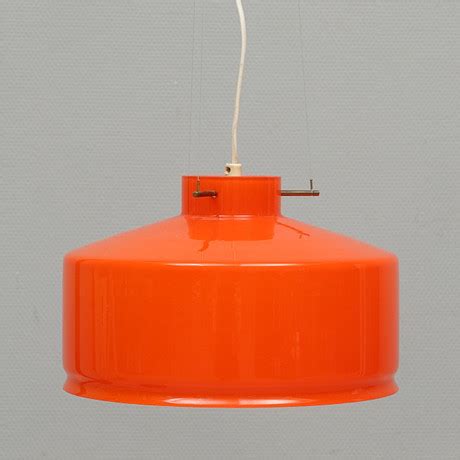 TAKLAMPA Orange Glas 1960 70 Tal Belysning Lampor Taklampor