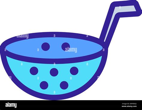 Kitchen Strainer Icon Vector Outline Illustration Stock Vector Image