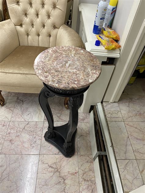 Marble top Pedestal Accent Table — Furniture Matchmaker