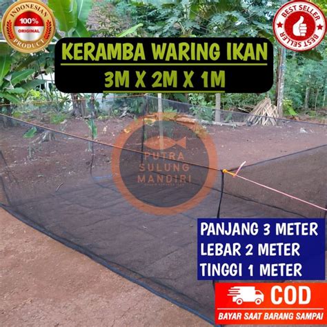 Jual K321 Keramba Jaring Apung Ikan 3x2x1 Kotak Plus Tambang Pengikat