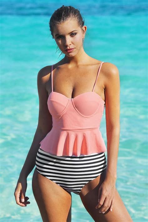 Cupshe Bottomless Sea Falbala Bikini Set Swimsuits For Small Bust