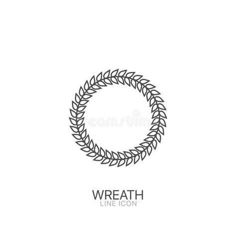 Wreath Outline Vector Icon Editable Stroke Greek Wreath Symbol And Icon Of Victories Stock