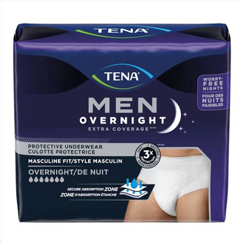 Couche homme Extra Coverage Overnight TENA respirante élastique