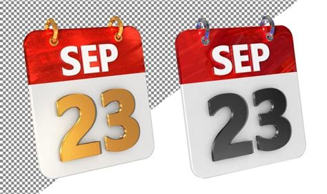 Premium Psd Twenty Third Rd September Date D Icon Isolated Gold