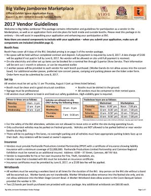 Fillable Online Bvj Registration Form V Big Valley Jamboree Fax