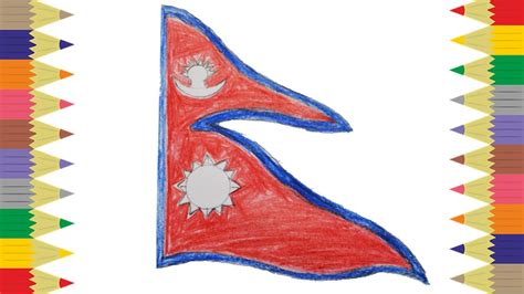 How To Draw Flag Of Nepal Easy Drawing Lesson Drawing Youtube