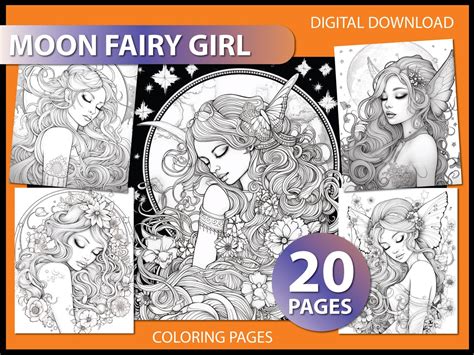 Moon Fairy Coloring Pages For Adults Coloring Book T For Her Love Coloring Coloring Time