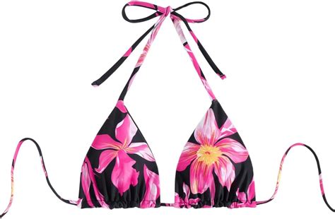 Amazon Verdusa Women S Reversible Floral Print Triangle Halter Bikini Tops Tie Backless