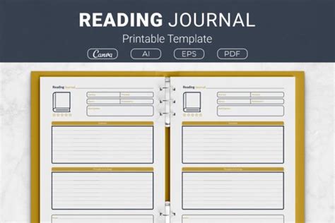 Reading Journal Printable Template Graphic by JUNDI · Creative Fabrica