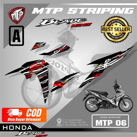 BISA COD Sticker Striping Variasi Blade 125 Striping Lis Motor Keren