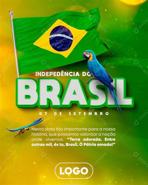 Dia da Independência do Brasil 7 de Setembro Social Media PSD Editável