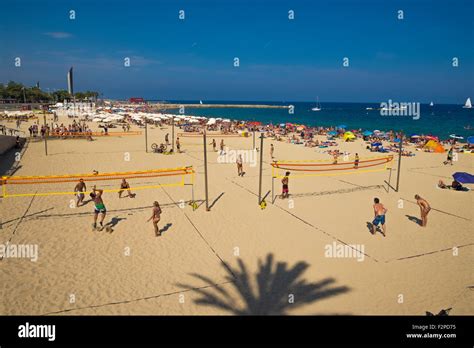 Nova Icaria Beach In Barcelona Coast Catalonia Spain Stock Photo Alamy