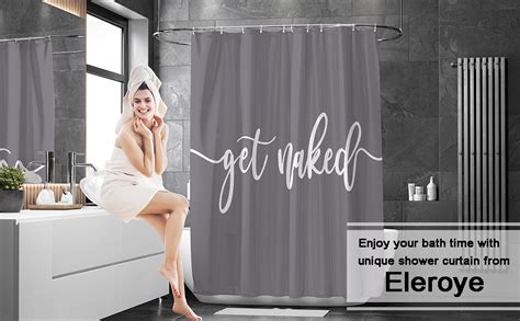 Amazon Eleroye Shower Curtain Funny Cute Get Naked Fashionable