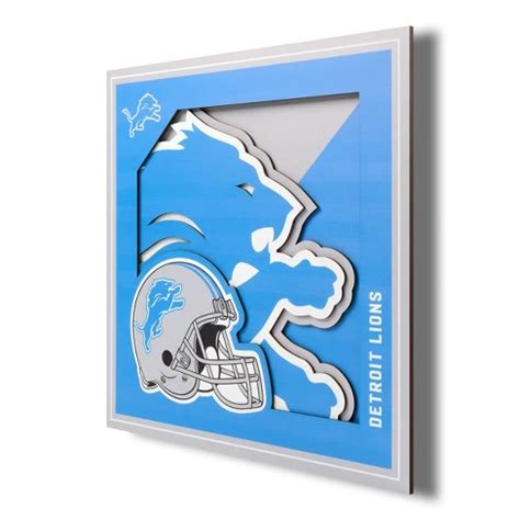 Nfl Detroit Lions 3d Logo Series Wall Art - 12"x12" : Target