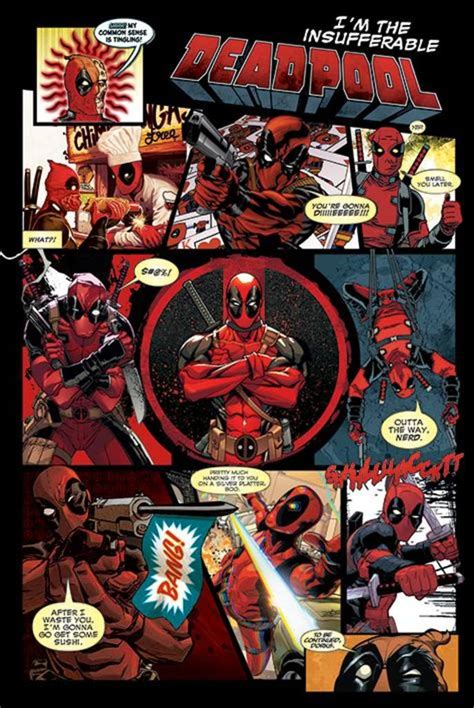 deadpool panels comic book cool wall art print poster  poster