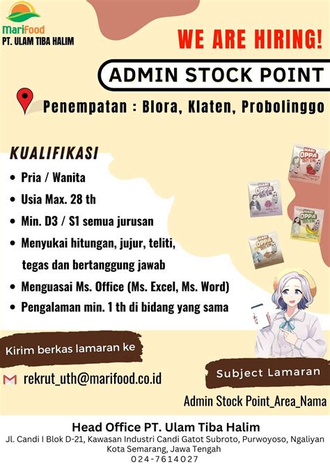 Admin Stock Point Marifood Food And Beverage Company