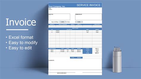 Excel Of Basic Service Invoicexlsx Wps Free Templates