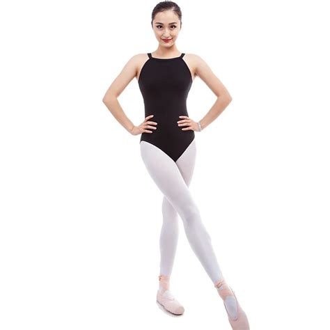 Adult Ballet Training Uniforms Female High Necked Dance Clothes Black Test Grade Clothes Halter