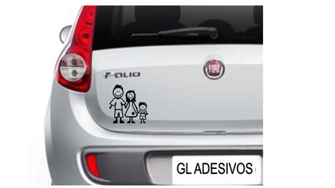 Adesivo Familia Feliz Pai Mae E Filho Decorativo Carro Elo