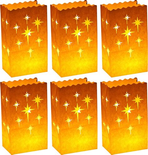 Amazon 100 Pcs White Luminary Bags Flame Resistant Candle Bags