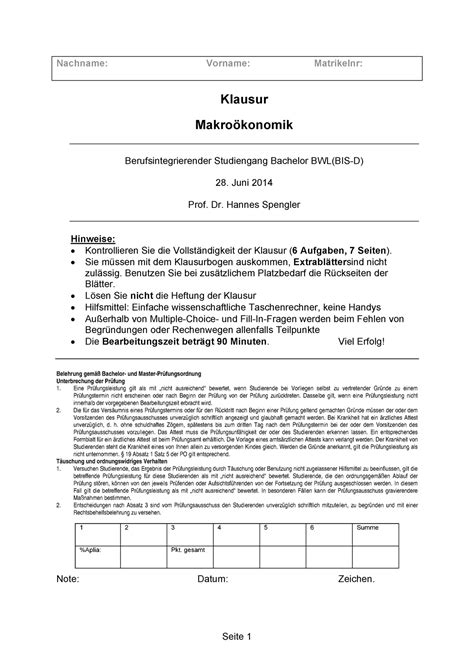 12 Klausur BIS SS14 Loesung Nachname Vorname Matrikelnr Klausur