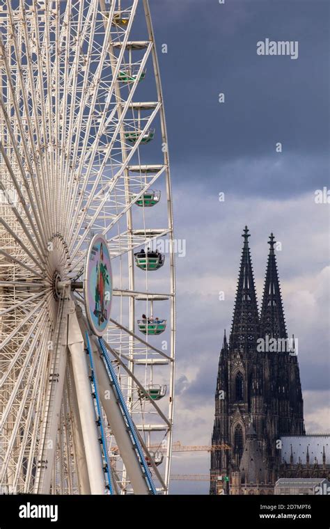 Europa Rad 55 Meters High Ferris Wheel In The Rheinau Harbor At The