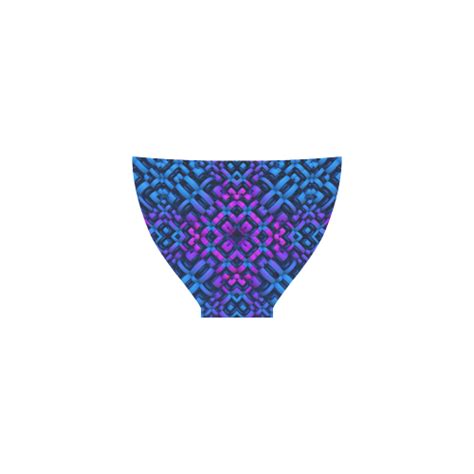 3 D Pattern In Neon Blue Pink And Black Custom Bikini Swimsuit ID D399000