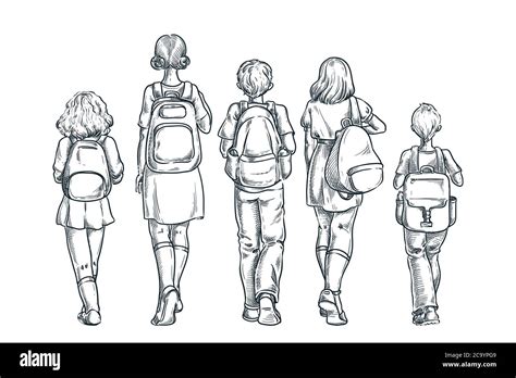 Back To School Or First Day At School Concept Kids Schoolchildren With